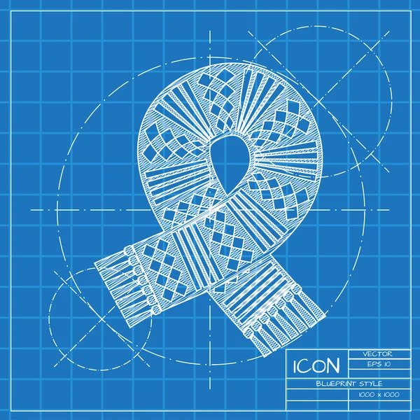 Икона рождественского шарфа — стоковый вектор