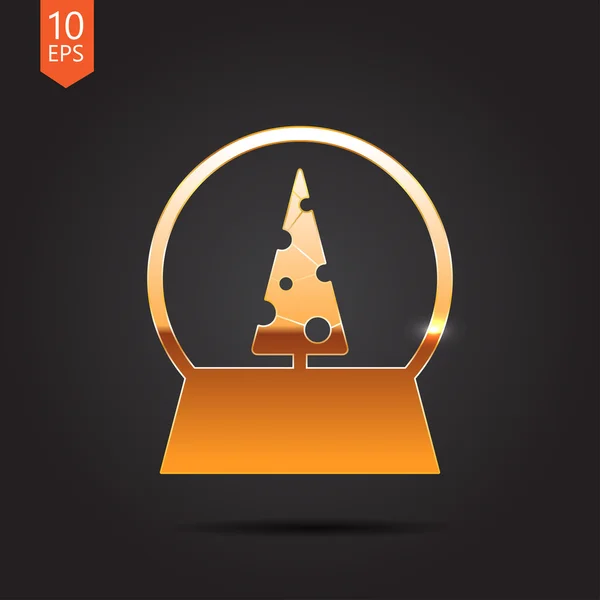 Bola de nieve icono de Navidad — Vector de stock