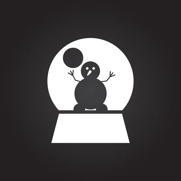 Christmas Snow globe with snowman — Stock Vector