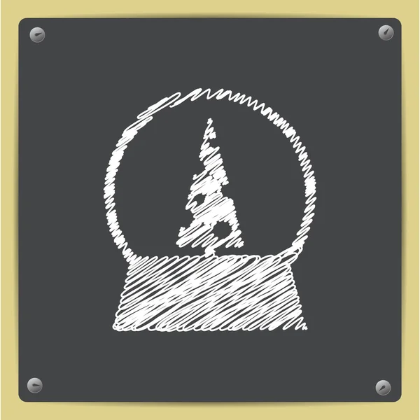Weihnachtsikone Schneekugel — Stockvektor