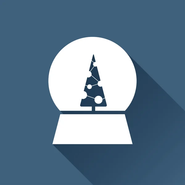 Sneeuw globe Kerstmis pictogram — Stockvector