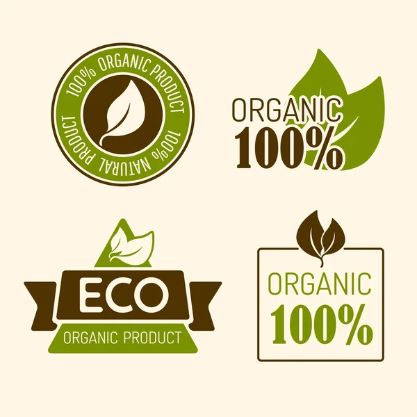 Set de iconos para alimentos ecológicos — Vector de stock