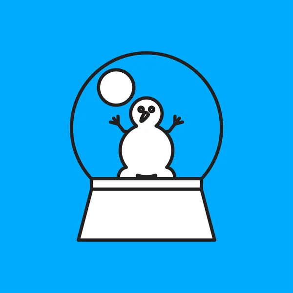 Christmas Snow globe with snowman — Stock Vector