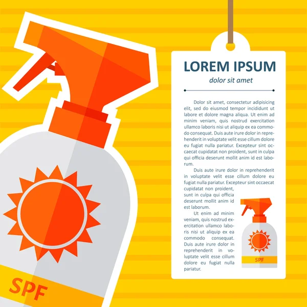 Botellas con protección solar . — Vector de stock