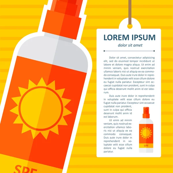 Botol dengan perlindungan matahari - Stok Vektor