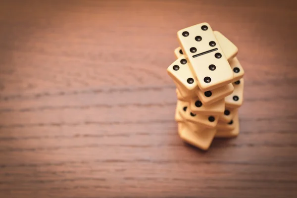 Pyramid of dominoes — Stock Photo, Image