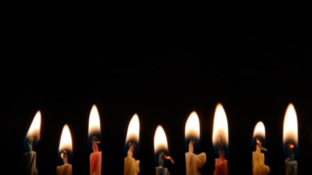 Jogo de velas de aniversário — Vídeo de Stock