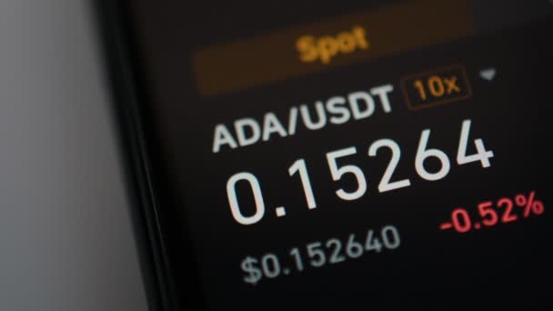 ADA - Precio de cifrado USDT — Vídeo de stock