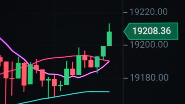 Graph of crypto currency online — Stock Video