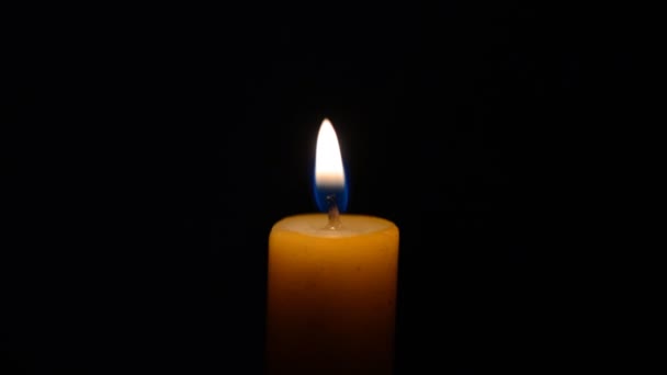 Close-up Single Candle Flame — Stockvideo
