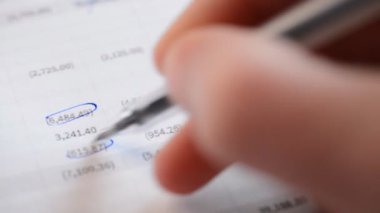 Muhasebeci el, mali raporu hesaplar