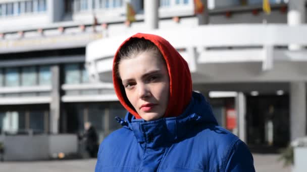 Fata hipster trist portret — Videoclip de stoc