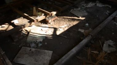 Ormanda terk edilmiş bir ev.