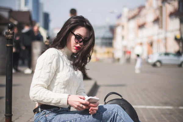 Dude Hipster Chica Aire Libre Concepto Estilo Vida Urbano — Foto de Stock