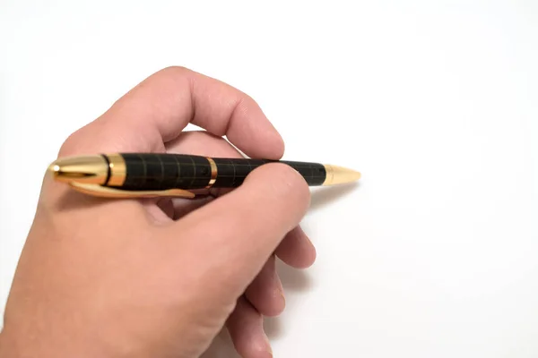 Стара Золота Ручка Ізольована Білому Тлі — стокове фото