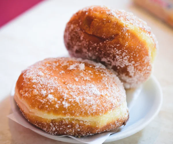 Donut on plate — Stock Photo, Image