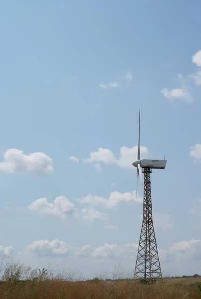 A mast of a solar power plant in the concept of clean energy for wind turbines in Bulgaria.