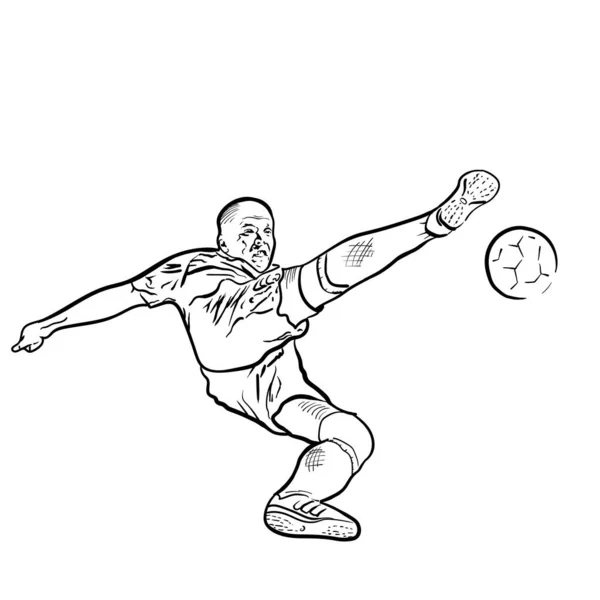 Вратарь Прыгает Мячом Поймать Чемпионате Футболу — стоковый вектор