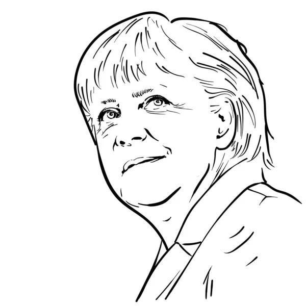 Berlin Jerman September 2021 Angela Merkel Adalah Kanselir Jerman - Stok Vektor