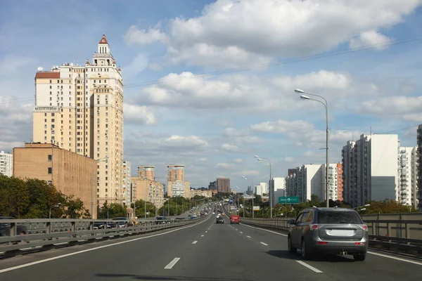 Moscow Russia 2012 2020 Mozhaiskoe Highway Traffic View Road Transport — 스톡 사진