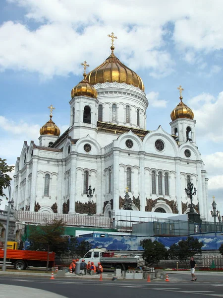 Moskva Ryssland 2020 Centrum Arkitektur Cathedral Christ Frälsaren Byggnad Reparation — Stockfoto