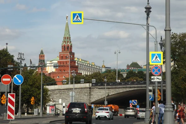 Moskou Rusland 2020 Stadscentrum Architectuur Uitzicht Vanaf Prechistenskaya Dijk Weg — Stockfoto