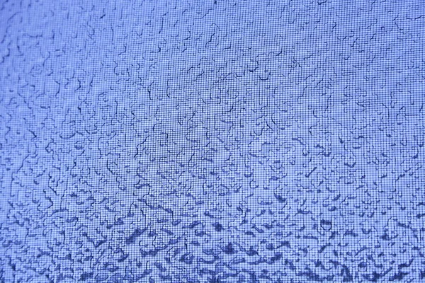 Krople Mrożonej Wody Bliska Powierzchni Niebieskiego Szkła Mroźny Deszcz Rozmyta — Zdjęcie stockowe