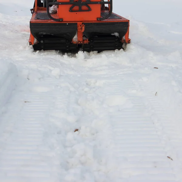 Oud Russisch Nut Sneeuwscooter Roller Wielen Twin Crawler Aandrijving Met — Stockfoto