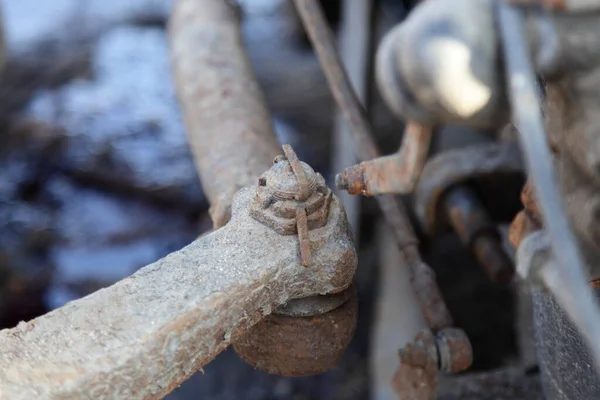 Rusty Truck Steering Rod Joint Vehicle Steering Repair — Stock Photo, Image