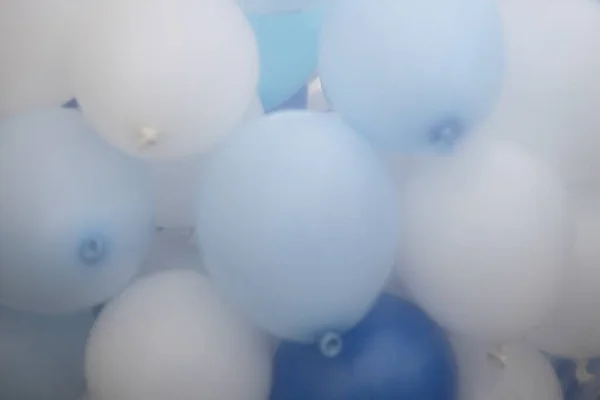 Birçok Bulanık Açık Mavi Beyaz Balon Arka Plan Için Dokuyu — Stok fotoğraf