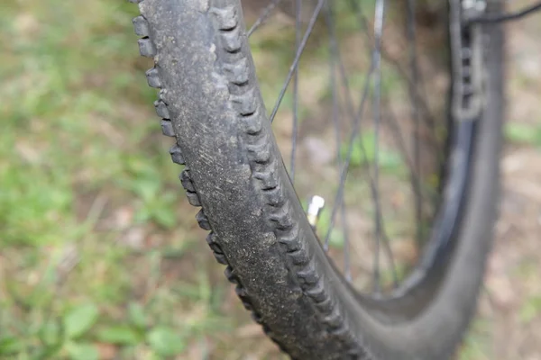 Worn Out Bicycle Tyre Mountain Bike Tire — Foto de Stock