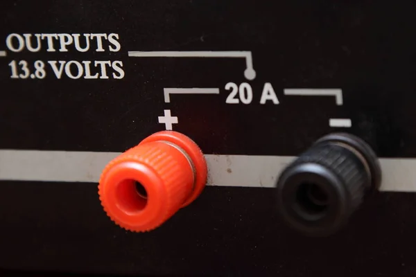 Electrical Converter Connection Pins Volts Closeup — Stock Photo, Image