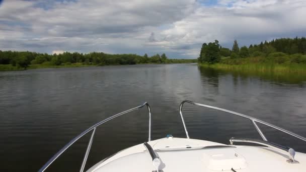 Russe Beau Paysage Fluvial Soir Vue Vers Avant Pov Sur — Video