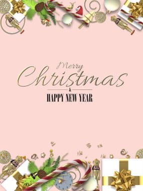 Pembe üzerine Noel kartı