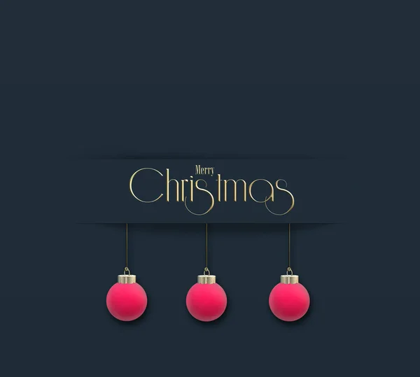 Tarjeta Moderna Navidad Minimalista Con Bolas Navidad Colgantes Color Rosa —  Fotos de Stock