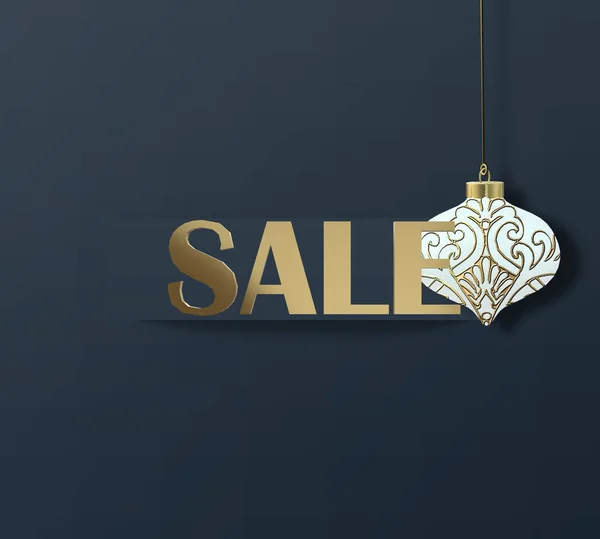 Winterschlussverkauf Design Für Black Friday Mit Grünem Ball Und Wortverkauf — Stockfoto