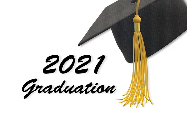 2021 Rok Klasa 2021 Rok Czapka Frędzel Koncepcja Edukacji Odizolowany — Zdjęcie stockowe