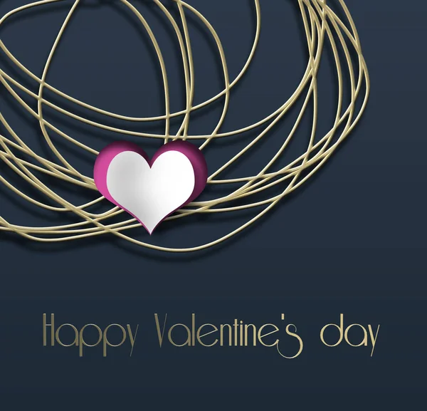 Luxe Elegant Happy Valentijnsdag Template Ontwerp Glitter Gouden Frame Hart — Stockfoto