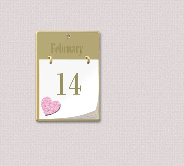 Calendar 14 February, Valentines Day — Stock Photo, Image