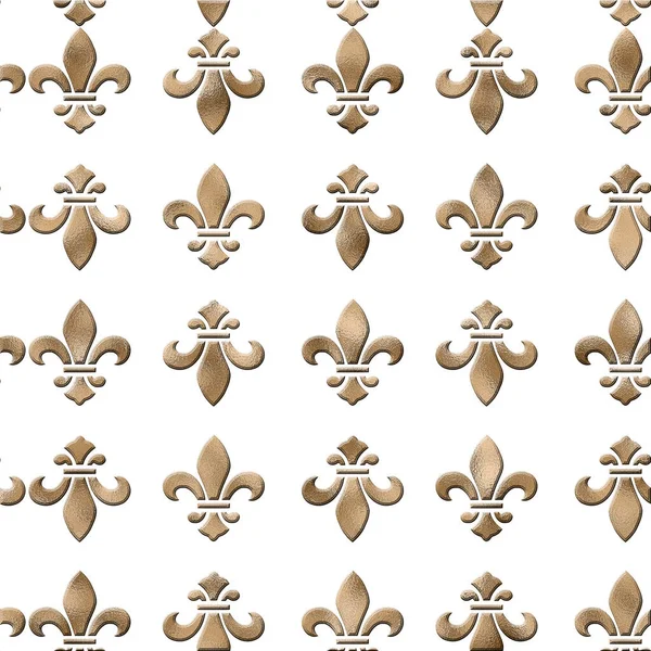 Seamless Background Lily Fleur Lis Gold Pattern Heraldic Symbol Fleur — Stock Photo, Image