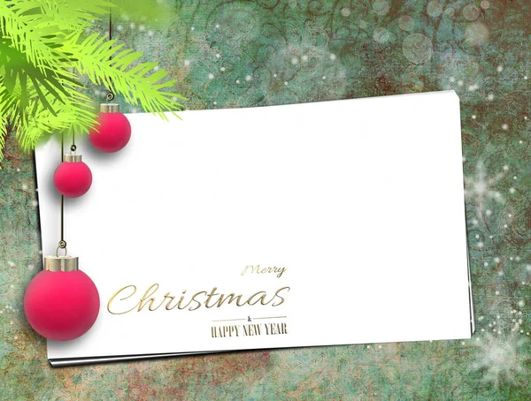 Christmas Holiday Greetings Mock Place Text Copy Space Xmas Tree — Stock Photo, Image