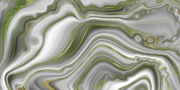 Efeito Mármore Ágata Fundo Abstrato Listras Ouro Textura Pastel Verde — Fotografia de Stock