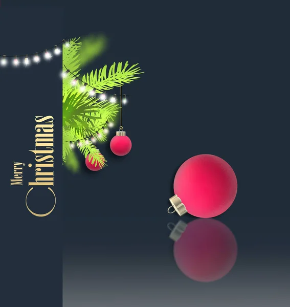 Gyönyörű Karácsonyi 2022 Szilveszteri Kártya Karácsonyi Labdák Baubles Xmas Fenyő — Stock Fotó
