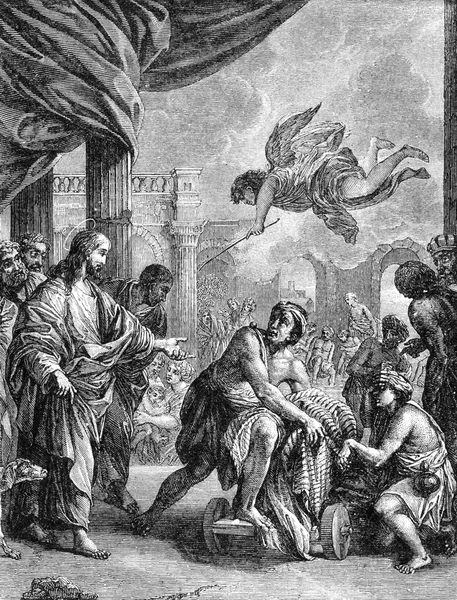 Jésus-Christ ressuscitant Lazare des morts — Photo
