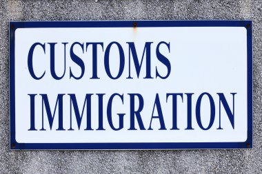 Customs and immigration sign clipart