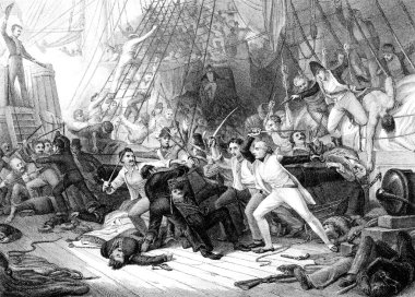 Nelson Boarding the San Josef Battle of St Vincent 1797 clipart