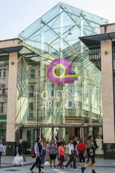 Cardiff Wales Großbritannien September 2016 Das Einkaufszentrum Queens Arcade Ist — Stockfoto