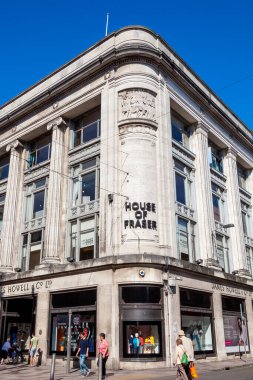 Cardiff, Wales, İngiltere, 14 Eylül 2016: Fraser mağaza perakende işi St Mary Caddesi 'ndeki Victorian Howells binasında.