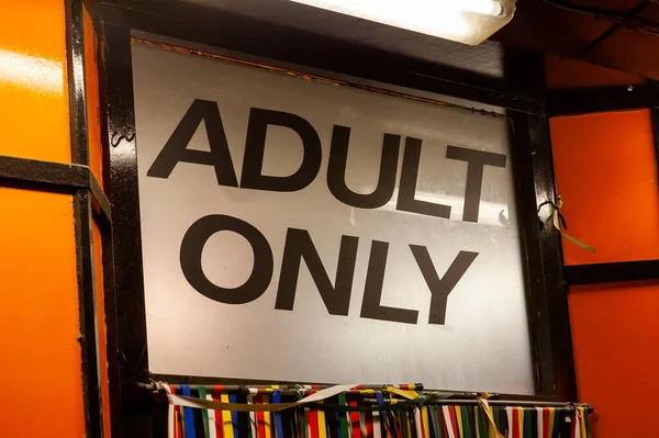 Adult Only Neon Sign Advertising Adult Licensed Sex Shop Cinema — Stock fotografie