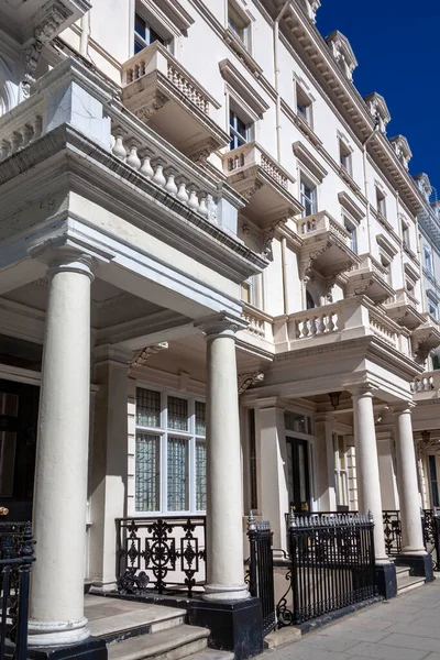 Regency Georgian Terraced Town House Homes Apartments Kensington London Αγγλία — Φωτογραφία Αρχείου